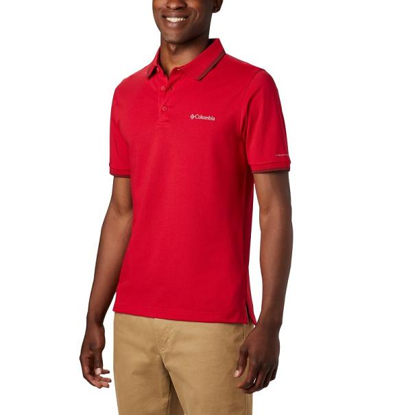 Columbia Mens Polo UK Sale - Collegiate Clothing Red UK-393918
